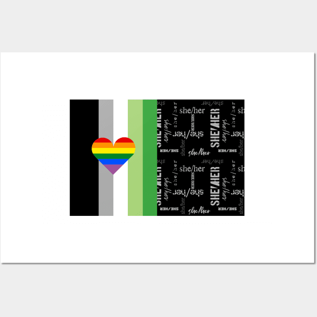 Aromantic Lesbian, She/Her Pronouns - Identity Pride Wall Art by LochNestFarm